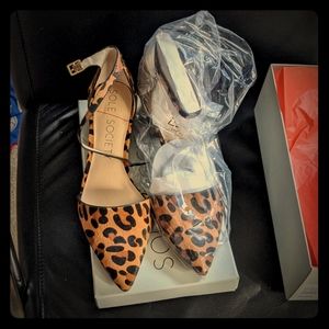 Sole Society Leopard Ankle strap shoes